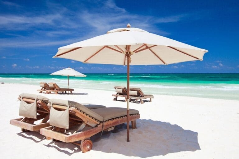Tulum beach sunbed