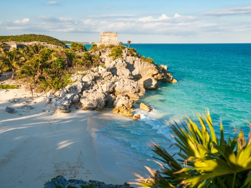 Tulum beach coastline