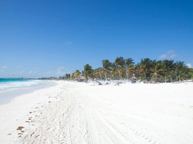 White Sand beach of Tulum Mexico