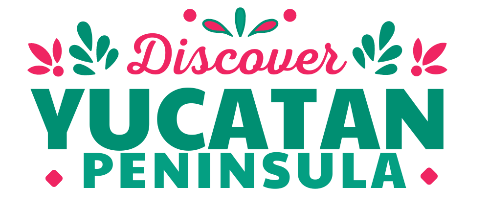 Discover Yucatan Peninsula red and green logo
