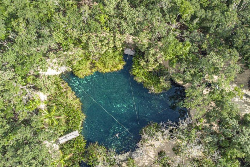Cenote Cristal Aerial view